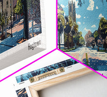 Load image into Gallery viewer, Gainesville Florida Panoramic Painting, Mid Century Modern Framed Canvas Print, Retro Pop Art Travel Poster, Home Wall Decor