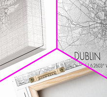 Carregar imagem no visualizador da galeria, Dublin Street Map, Ireland Map, Map Art, Minimalist Art, Wall Art, Canvas Art, Game Room Décor, Man Cave Wall Décor, Industrial Décor