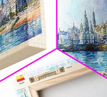 Carregar imagem no visualizador da galeria, A Coruńa Spain Travel Art, City Art, Framed Canvas Print or Metal Wall Art, Europe Travel Poster, Panoramic Wall Art, Extra Wide Wall Art
