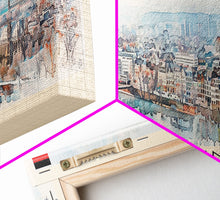 Carregar imagem no visualizador da galeria, Aachen Germany Panoramic Travel Poster, Framed Canvas Print or Metal Wall Art, Travel Art, Home Decor, Panoramic Painting, Midcentury Art