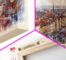 Carregar imagem no visualizador da galeria, Aalborg Denmark Travel Print Wall Art, Panoramic City Art, Travel Art, Wall Decor, Vacation Gift, Framed Canvas Print Or Metal Art