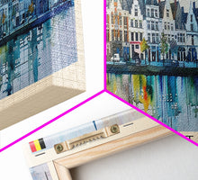Carregar imagem no visualizador da galeria, Aalst Belgium Travel Art, City Art, Framed Canvas Print or Metal Wall Art, Europe Travel Poster, Panoramic Wall Art, Extra Wide Wall Art