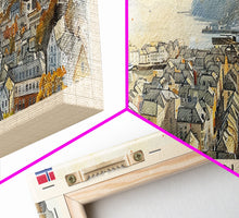 Carregar imagem no visualizador da galeria, Ålesund Norway Wall Art, Panoramic Travel Poster, Panoramic Framed Canvas Print, City Wall Art, Wall Hanging Home Decor, Travel Art