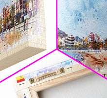Carregar imagem no visualizador da galeria, Alicante Spain Travel Print Wall Art, Panoramic City Art, Travel Art, Wall Decor, Vacation Gift, Framed Canvas Print Or Metal Art