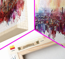 Load image into Gallery viewer, Barcelona Spain Travel Art, City Art, Framed Canvas Print or Metal Wall Art, Europe Travel Poster, Panoramic Wall Art, Extra Wide Wall Art