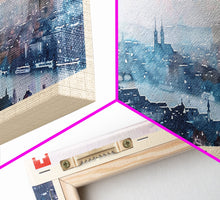 Carregar imagem no visualizador da galeria, Basel Switzerland Travel Art, City Art, Framed Canvas Print or Metal Wall Art, Europe Travel Poster, Panoramic Wall Art, Extra Wide Wall Art