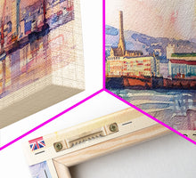 Load image into Gallery viewer, Belfast United Kingdom Travel Print Wall Art, Panoramic City Art, Travel Art, Wall Decor, Vacation Gift, Framed Canvas Print Or Metal Art