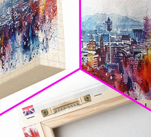 Load image into Gallery viewer, Birmingham United Kingdom Travel Print Wall Art, Panoramic City Art, Travel Art, Wall Decor, Vacation Gift, Framed Canvas Print Or Metal Art