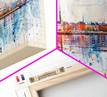 Load image into Gallery viewer, Borås Sweden Travel Art, City Art, Framed Canvas Print or Metal Wall Art, Europe Travel Poster, Panoramic Wall Art, Extra Wide Wall Art