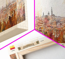 Load image into Gallery viewer, Bordeaux France Panoramic Travel Poster, Framed Canvas Print or Metal Wall Art, Travel Art, Home Decor, Panoramic Painting, Midcentury Art