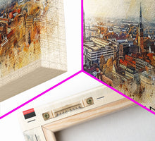 Load image into Gallery viewer, Bremen Germany Wall Art, Panoramic Travel Poster, Panoramic Framed Canvas Print, City Wall Art, Wall Hanging Home Decor, Travel Art