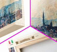 Load image into Gallery viewer, Brescia Italy Travel Print Wall Art, Panoramic City Art, Travel Art, Wall Decor, Vacation Gift, Framed Canvas Print Or Metal Art
