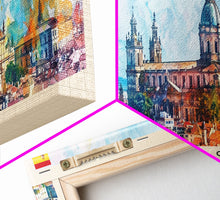 Load image into Gallery viewer, Burgos Spain Wall Art, Panoramic Travel Poster, Panoramic Framed Canvas Print, City Wall Art, Wall Hanging Home Decor, Travel Art