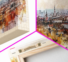 Carregar imagem no visualizador da galeria, Bytom Poland Panoramic Travel Poster, Framed Canvas Print or Metal Wall Art, Travel Art, Home Decor, Panoramic Painting, Midcentury Art