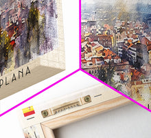 Cargar imagen en el visor de la galería, Castellon de la Plana Spain Wall Art, Panoramic Travel Poster, Panoramic Framed Canvas Print, City Wall Art, Wall Hanging Home Decor, Travel Art