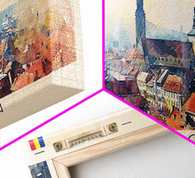 Load image into Gallery viewer, Cluj Napoca Romania Travel Print Wall Art, Panoramic City Art, Travel Art, Wall Decor, Vacation Gift, Framed Canvas Print Or Metal Art