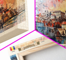 Cargar imagen en el visor de la galería, Constana Romania Wall Art, Panoramic Travel Poster, Panoramic Framed Canvas Print, City Wall Art, Wall Hanging Home Decor, Travel Art