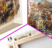 Load image into Gallery viewer, Doboj Bosnia Travel Print Wall Art, Panoramic City Art, Travel Art, Wall Decor, Vacation Gift, Framed Canvas Print Or Metal Art