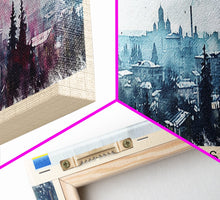 Load image into Gallery viewer, Donetsk Ukraine Panoramic Travel Poster, Framed Canvas Print or Metal Wall Art, Travel Art, Home Decor, Panoramic Painting, Midcentury Art