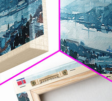 Load image into Gallery viewer, Drammen Norway Travel Print Wall Art, Panoramic City Art, Travel Art, Wall Decor, Vacation Gift, Framed Canvas Print Or Metal Art