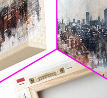 Load image into Gallery viewer, Eindhoven Netherlands Panoramic Travel Poster, Framed Canvas Print or Metal Wall Art, Travel Art, Home Decor, Panoramic Painting, Midcentury Art