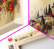 Load image into Gallery viewer, Eskisehir Turkey Panoramic Travel Poster, Framed Canvas Print or Metal Wall Art, Travel Art, Home Decor, Panoramic Painting, Midcentury Art