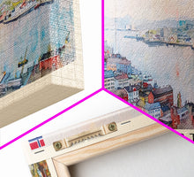 Carregar imagem no visualizador da galeria, Fredrikstad Norway Travel Art, City Art, Framed Canvas Print or Metal Wall Art, Europe Travel Poster, Panoramic Wall Art, Extra Wide Wall Art