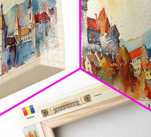 Cargar imagen en el visor de la galería, Galati Romania Travel Art, City Art, Framed Canvas Print or Metal Wall Art, Europe Travel Poster, Panoramic Wall Art, Extra Wide Wall Art