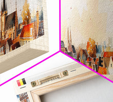 Load image into Gallery viewer, Genk Belgium Travel Print Wall Art, Panoramic City Art, Travel Art, Wall Decor, Vacation Gift, Framed Canvas Print Or Metal Art