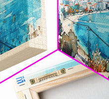 Carregar imagem no visualizador da galeria, Glyfada Greece Wall Art, Panoramic Travel Poster, Panoramic Framed Canvas Print, City Wall Art, Wall Hanging Home Decor, Travel Art