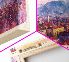 Carregar imagem no visualizador da galeria, Čačak Serbia Wall Art, Panoramic Travel Poster, Panoramic Framed Canvas Print, City Wall Art, Wall Hanging Home Decor, Travel Art