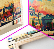 Carregar imagem no visualizador da galeria, Arkhangelsk Russia Panoramic Travel Poster, Framed Canvas Print or Metal Wall Art, Travel Art, Home Decor, Panoramic Painting, Midcentury Art