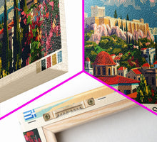 Load image into Gallery viewer, Athens Greece Travel Art, City Art, Framed Canvas Print or Metal Wall Art, Europe Travel Poster, Panoramic Wall Art, Extra Wide Wall Art