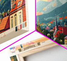 Load image into Gallery viewer, Banska Bystrica Wall Art, Panoramic Travel Poster, Panoramic Framed Canvas Print, City Wall Art, Wall Hanging Home Decor, Travel Art