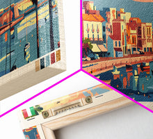 Load image into Gallery viewer, Bari Italy Travel Art, City Art, Framed Canvas Print or Metal Wall Art, Europe Travel Poster, Panoramic Wall Art, Extra Wide Wall Art