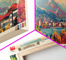 Load image into Gallery viewer, Batman TurkeyPanoramic Travel Poster, Framed Canvas Print or Metal Wall Art, Travel Art, Home Decor, Panoramic Painting, Midcentury Art