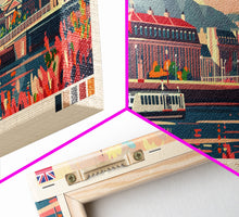 Load image into Gallery viewer, Belfast United Kingdom Travel Print Wall Art, Panoramic City Art, Travel Art, Wall Decor, Vacation Gift, Framed Canvas Print Or Metal Art