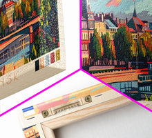 Load image into Gallery viewer, Blagoveshchensk Russia Travel Art, City Art, Framed Canvas Print or Metal Wall Art, Europe Travel Poster, Panoramic Wall Art, Extra Wide Wall Art