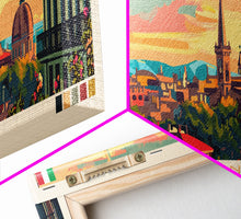 Carregar imagem no visualizador da galeria, Bologna Italy Wall Art, Panoramic Travel Poster, Panoramic Framed Canvas Print, City Wall Art, Wall Hanging Home Decor, Travel Art