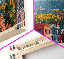 Load image into Gallery viewer, Bordeaux France Panoramic Travel Poster, Framed Canvas Print or Metal Wall Art, Travel Art, Home Decor, Panoramic Painting, Midcentury Art