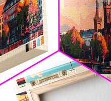 Load image into Gallery viewer, Bremen Germany Wall Art, Panoramic Travel Poster, Panoramic Framed Canvas Print, City Wall Art, Wall Hanging Home Decor, Travel Art