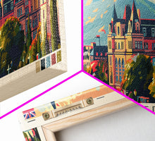 Carregar imagem no visualizador da galeria, Cardiff United Kingdom Travel Art, City Art, Framed Canvas Print or Metal Wall Art, Europe Travel Poster, Panoramic Wall Art, Extra Wide Wall Art