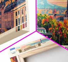 Load image into Gallery viewer, Chelyabinsk Russia Panoramic Travel Poster, Framed Canvas Print or Metal Wall Art, Travel Art, Home Decor, Panoramic Painting, Midcentury Art