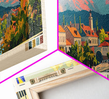 Load image into Gallery viewer, Doboj Bosnia Travel Print Wall Art, Panoramic City Art, Travel Art, Wall Decor, Vacation Gift, Framed Canvas Print Or Metal Art