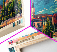 Load image into Gallery viewer, Drammen Norway Travel Print Wall Art, Panoramic City Art, Travel Art, Wall Decor, Vacation Gift, Framed Canvas Print Or Metal Art