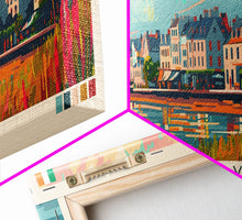 Carregar imagem no visualizador da galeria, Galway Ireland Panoramic Travel Poster, Framed Canvas Print or Metal Wall Art, Travel Art, Home Decor, Panoramic Painting, Midcentury Art