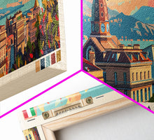 Carregar imagem no visualizador da galeria, Genoa Italy Travel Art, City Art, Framed Canvas Print or Metal Wall Art, Europe Travel Poster, Panoramic Wall Art, Extra Wide Wall Art