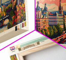 Carregar imagem no visualizador da galeria, Glasgow United Kingdom Travel Art, City Art, Framed Canvas Print or Metal Wall Art, Europe Travel Poster, Panoramic Wall Art, Extra Wide Wall Art