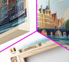Carregar imagem no visualizador da galeria, Aalst Belgium Travel Print Wall Art, Panoramic City Art, Travel Art, Wall Decor, Vacation Gift, Framed Canvas Print Or Metal Art