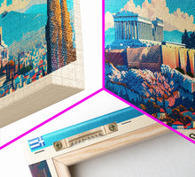 Load image into Gallery viewer, Athens Greece Travel Art, City Art, Framed Canvas Print or Metal Wall Art, Europe Travel Poster, Panoramic Wall Art, Extra Wide Wall Art